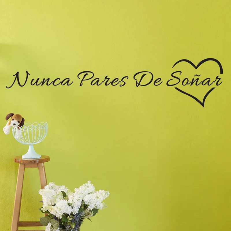 

Spanish Quotes Never Stop Dreaming Wall Sticker Removable Vinyl Decal for Home Bedroom Living Room Decoration