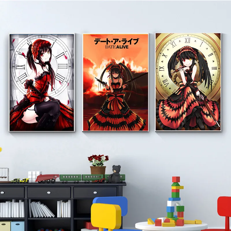

Date a Live Anime Decoration Home Decor Living Room Wall Art Picture White Coated Paper Posters