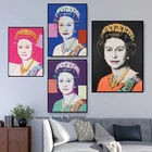 Картина на холсте Королева Елизавета II, постеры с принтами, популярная репродукция Энди уорхолста, шедевр, настенное искусство для гостиной, домашний декор