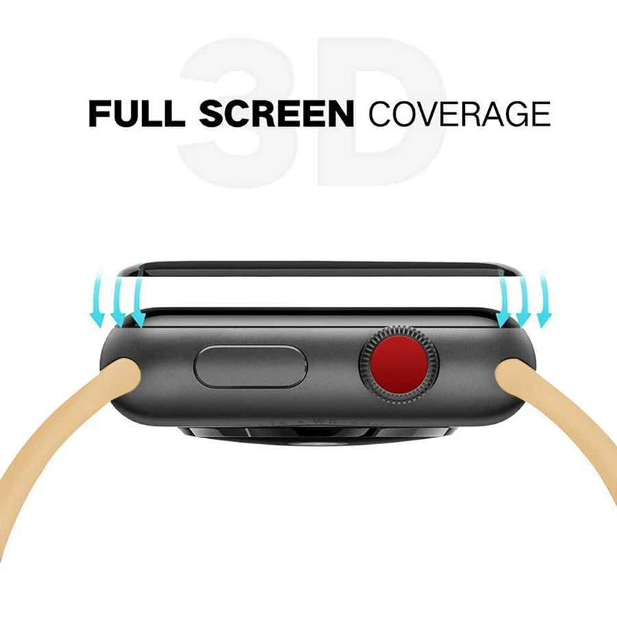 3D Экран протектор полное покрытие краев Защитные пленки для наручных часов iWatch