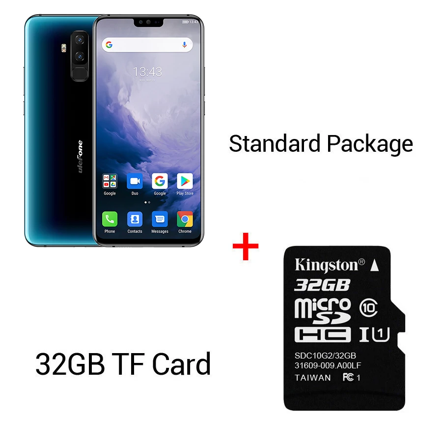 Blue N 32GB Card Ulefone T2 6,7 ''FHD+ Helio P70 6 ГБ 128 ГБ смартфон двойной 4G отпечаток пальца Лицо ID NFC Android 9,0 мобильный телефон 4200 мАч - Цвет: Blue N 32GB Card
