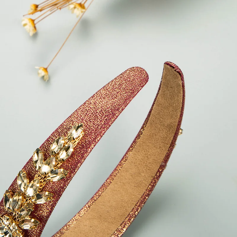 

2021 Rhinestone Headbands Women's Hair Accessories Baroque Vintage Crystal Hairband Female Flower Pearls Headdress