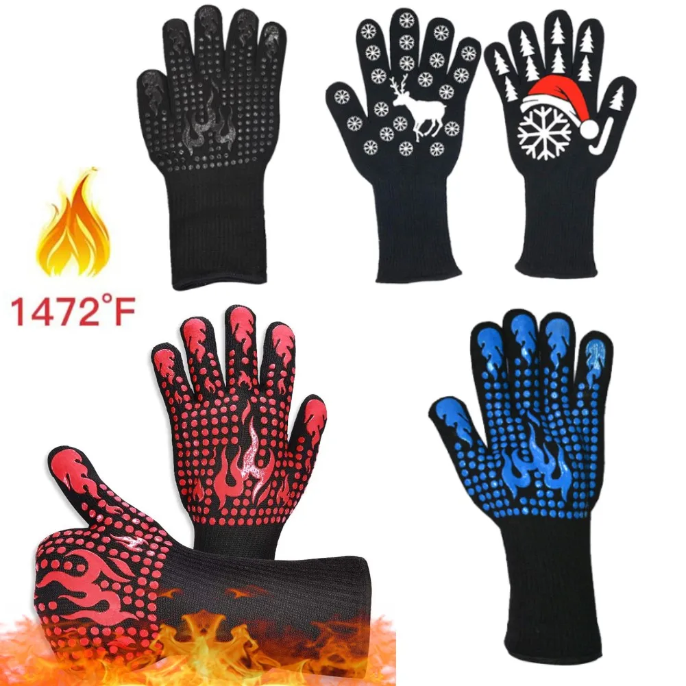 

Перчатки для барбекю, устойчивые к высоким температурам, устойчивые к порезам, огнестойкие изолированные перчатки для духовки, подходят дл...