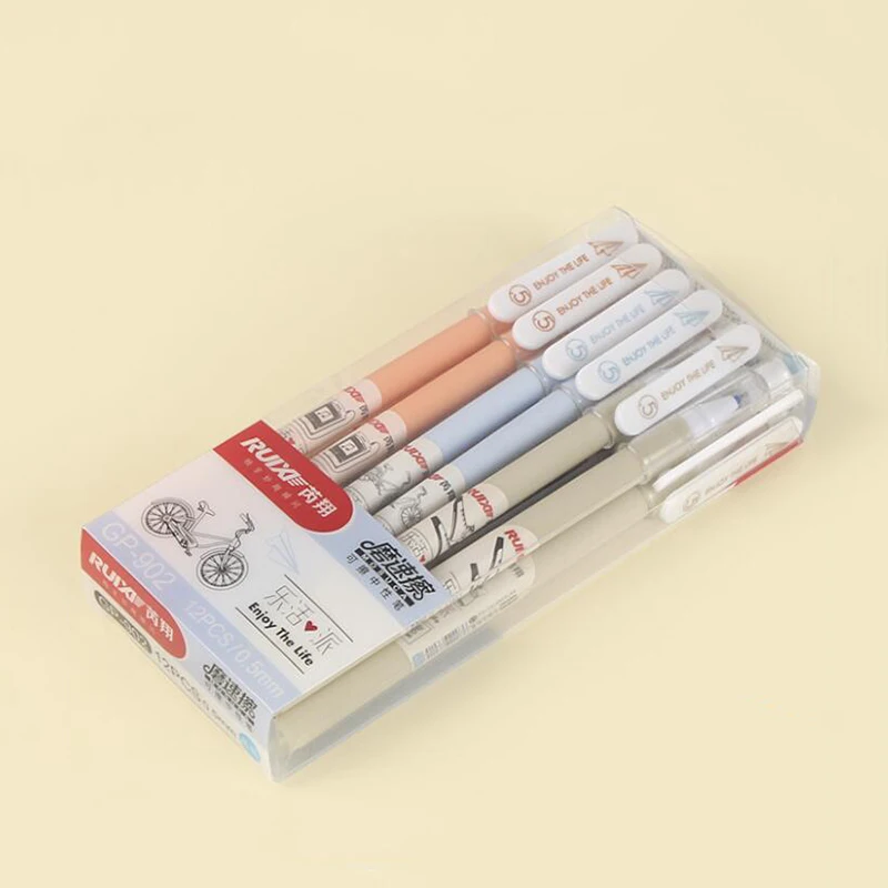 Ручки гелевые стираемые 0 5 мм 12 шт./компл.|gel pen|gel ink pencute korean pens |