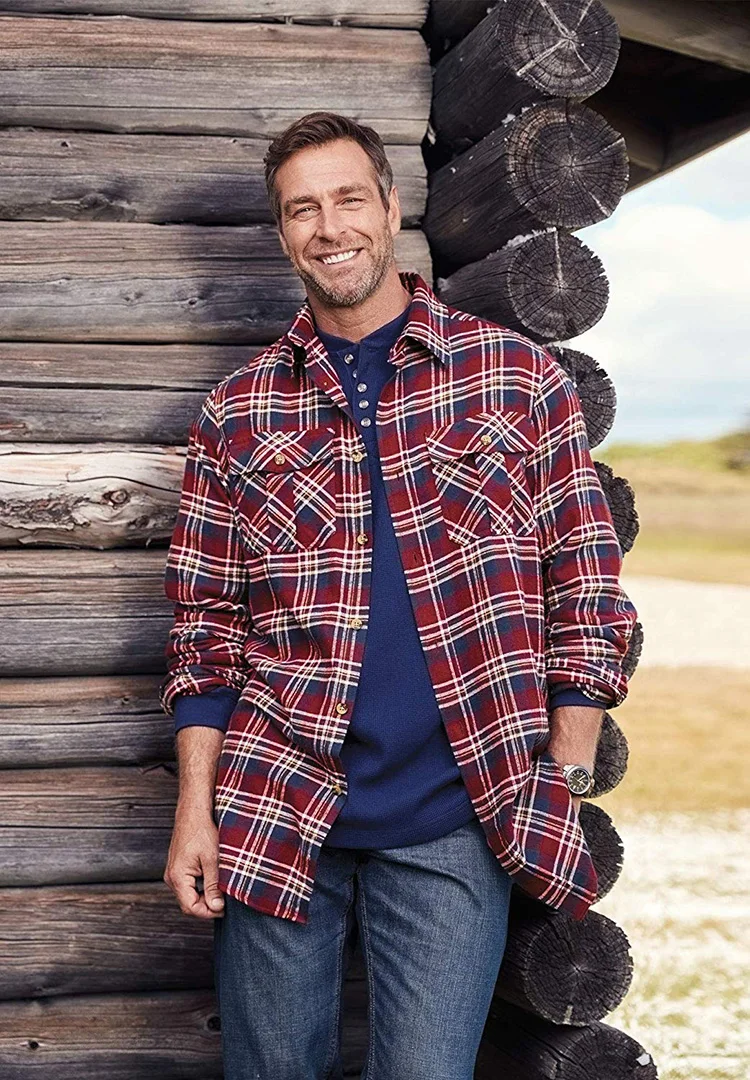 

Бесплатная доставка! -Мужская Фланелевая рубашка в клетку с длинными рукавами, красно-коричневая уличная рубашка походная рубашка