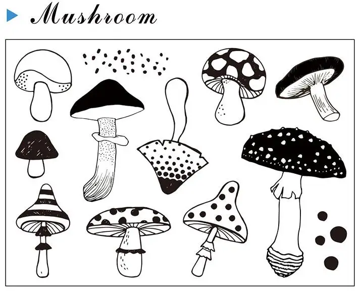 Прозрачный силиконовый штамп в виде грибов/печать для скрапбукинга своими