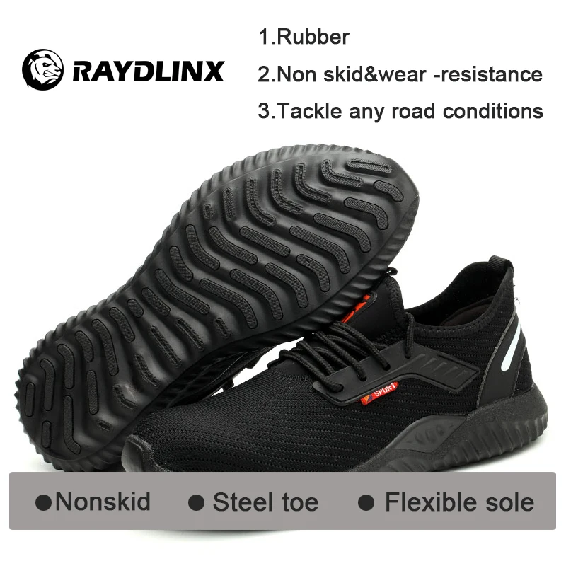 RAYDLINX рабочая обувь со стальным носком защитная для мужчин и женщин легкая
