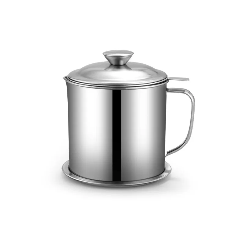 

1.3L Stainless Steel Oil Strainer Pot Container Jug Storage Can With Filter Cooking Oil Pot For Kitchen Household Tools