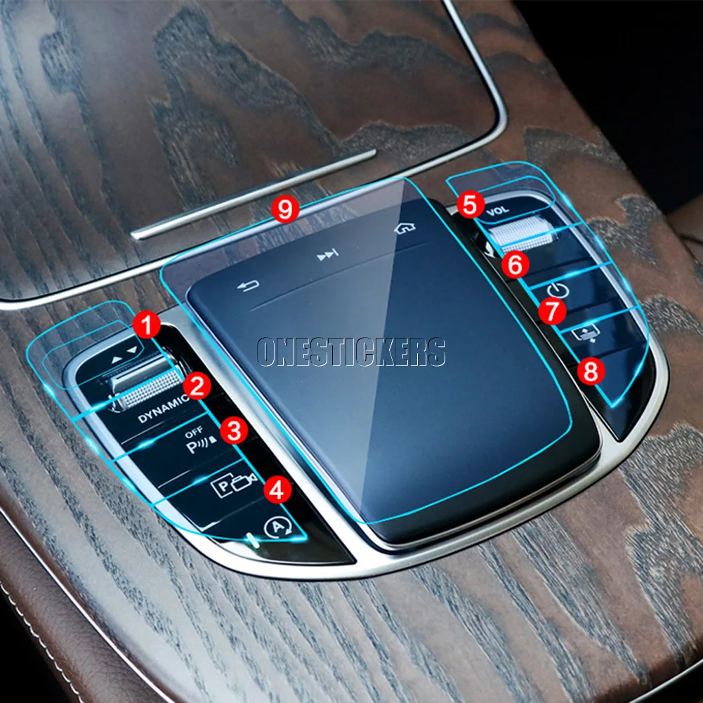 For Mercedes Benz E Class W213 C W205 GLC X253 Car Center Console Multimedia Mouse Button TPU Protector Film Accessories | Автомобили и