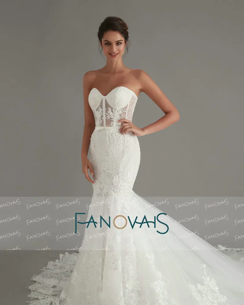 Сексуальное свадебное платье русалки 2019 с милым кружевом suknia slubna es robe de