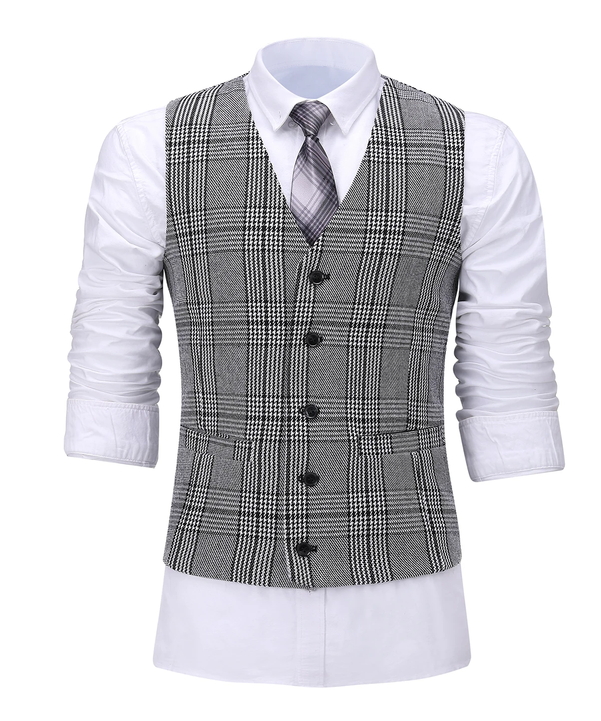 Мужской деловой костюм из 3 предметов приталенный пиджак с отложным воротником