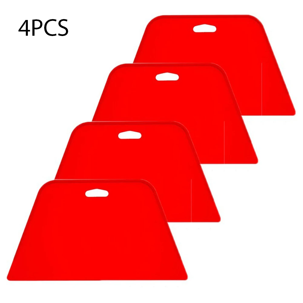 

Plastic Putty Filler Scrapers Set Flexible DIY Putty Cleaning Decorate Flexible Wallpaper Paint Scrapers Tool with Hole Red 4PCS