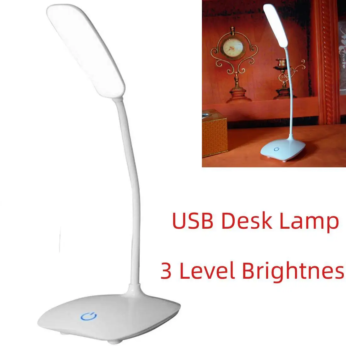 

Светодиодная настольная лампа с сенсорным управлением, ярсветодиодный светодиодный светильник для ухода за глазами с USB-портом для студент...