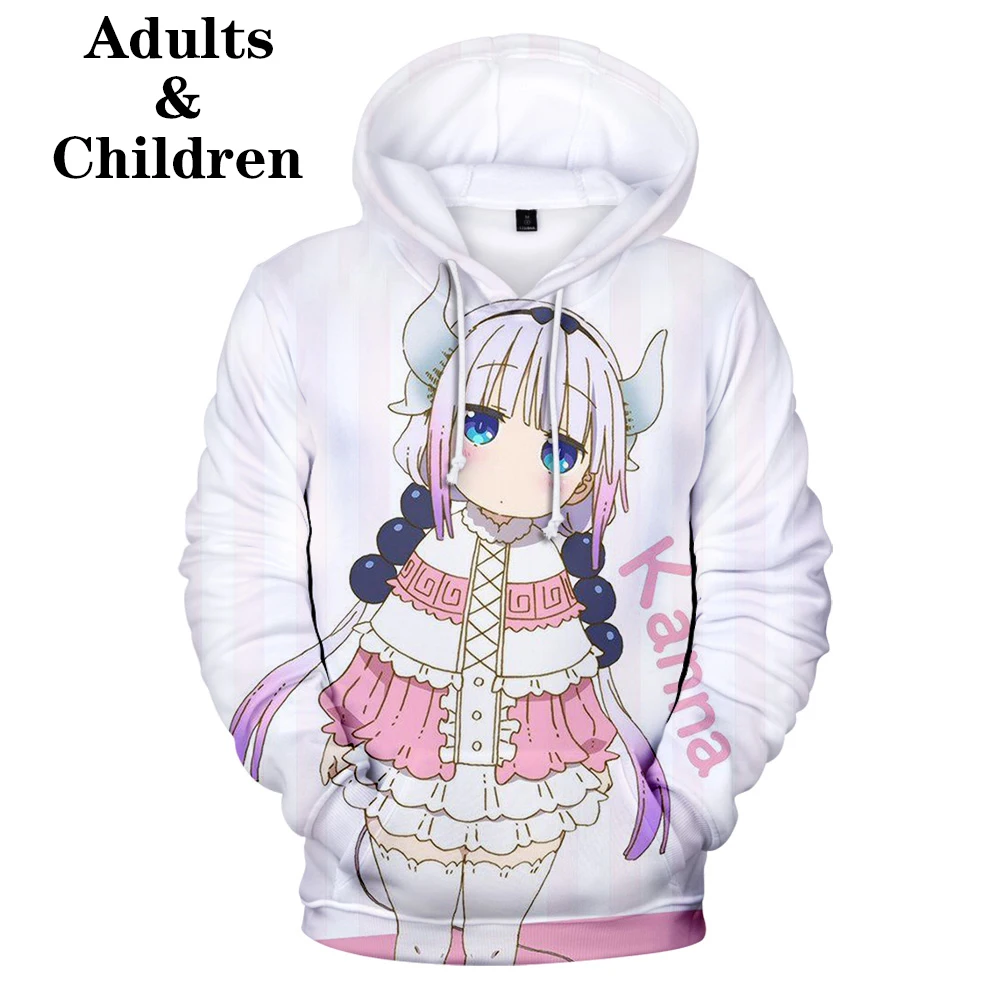 

Толстовка с капюшоном Kobayashi Sanzhi без горничной дракона, Детская Толстовка для мужчин, женщин, мальчиков и девочек, весенне-осенняя толстовка, ...