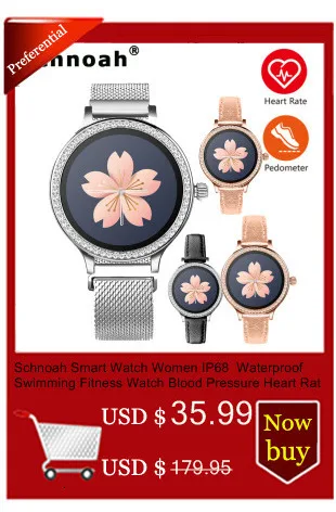 Schnoah Смарт-часы для мужчин и женщин спортивные часы Montre Homme Reloj Inteligente Mujer Facebook уведомления о сообщениях фитнес-часы