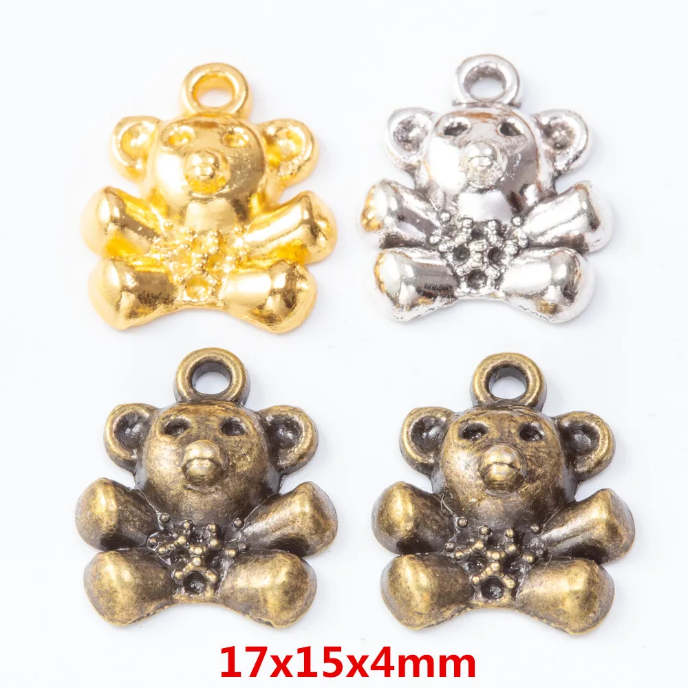 

50 шт., подвеска в виде медведя из цинкового сплава