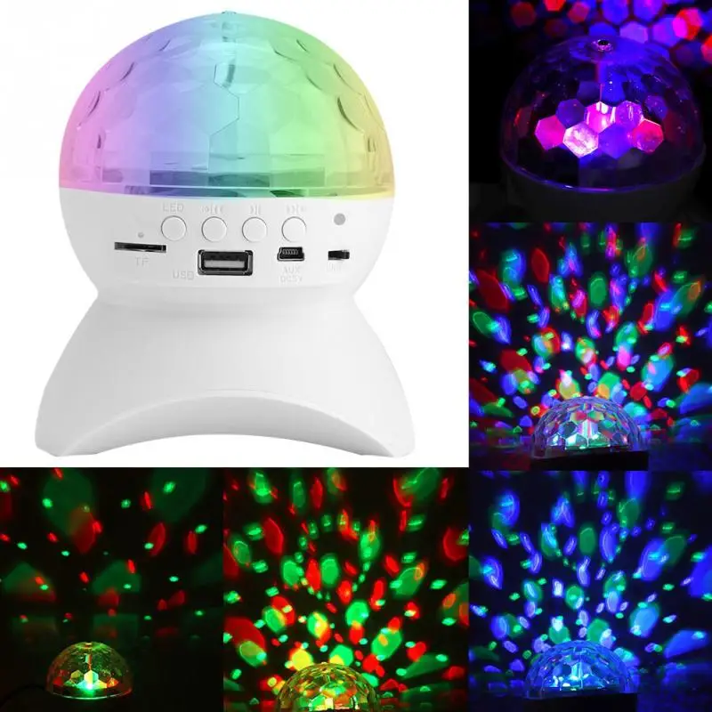 Colorful LED Stage Light TF Card AUX Radio Disco Party bluetooth Speaker Portable Bluetooth | Электроника