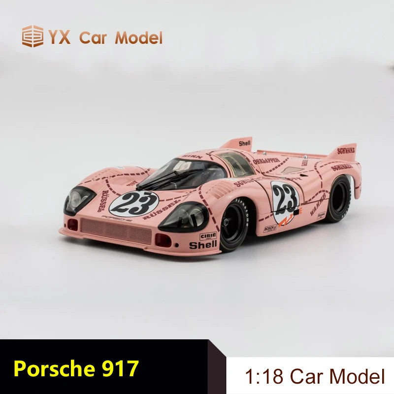 

Mini cut 1:18 Porsche 917 23# Le Mans pink pig 1971 alloy simulation car model car model decoration