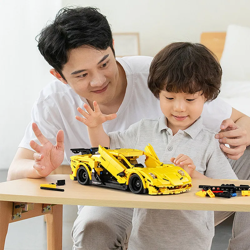 

City Technical Racing Car Pull Back Mechanical Off-road Car Building Blocks Sports Vehicle Model MOC Bricks Gift Toys