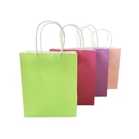 10 pcs kraft paper bags wedding gifts for guests packaging box cookie gift bags with handles baby shower gift party packaging