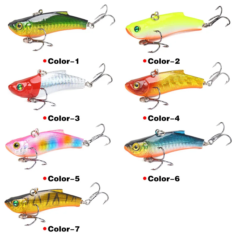 

1 PCS 7 cm/18G Artificial Japanese Tomb VIB Fishing Lure lead inside Hard Bait Diving Swivel Bait winter Sea Fishing Tackle