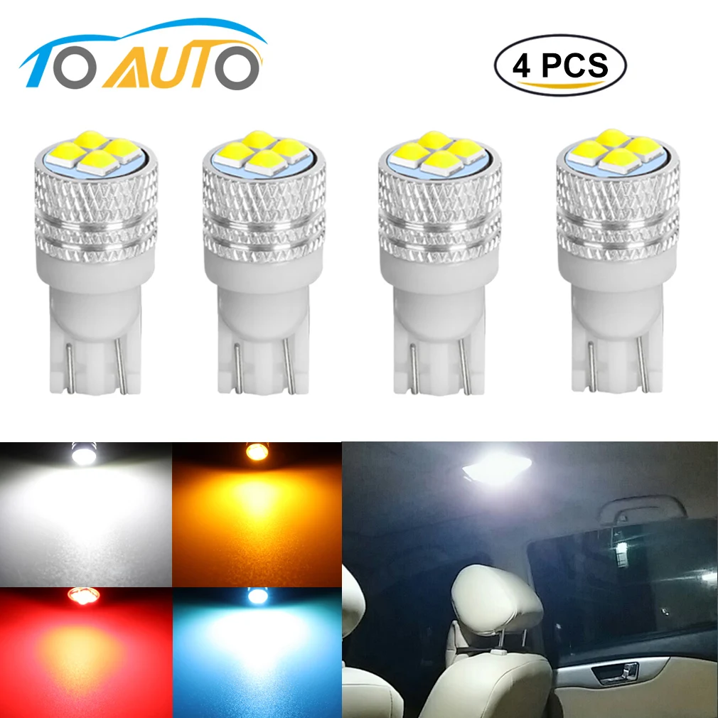 

4pcs W5W LED T10 LED Bulbs 194 168 Canbus 3535 Chips For Car Parking Lights Interior Map Dome Lights 12V White Auto Lamp 6000K