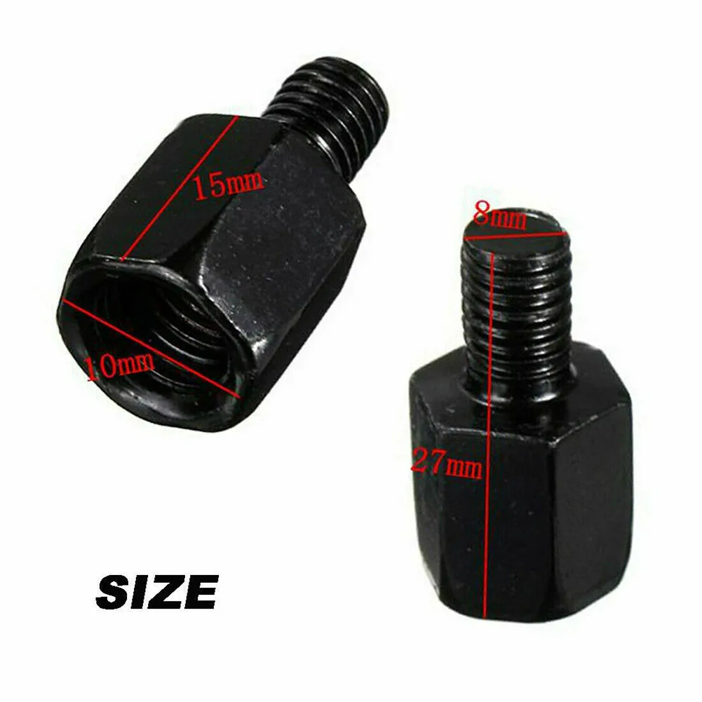 

2PCS Motorcycle Wing Mirror Black 10mm Male To 8mm Female Aluminium Black Adaptor M10 MOTORCYCLE MIRROR ADAPTORS