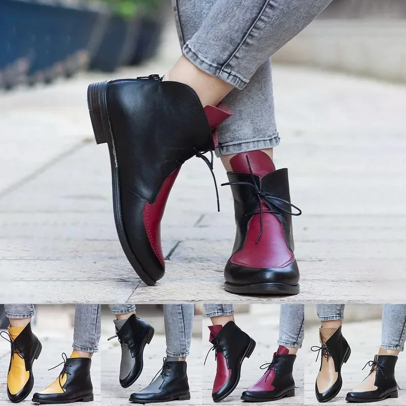 

England Style Martin Boots for Women 2020 New Autumn Winter PU Leather Short Ankle Boots Ladies Motorcycle Boots Women Shoes