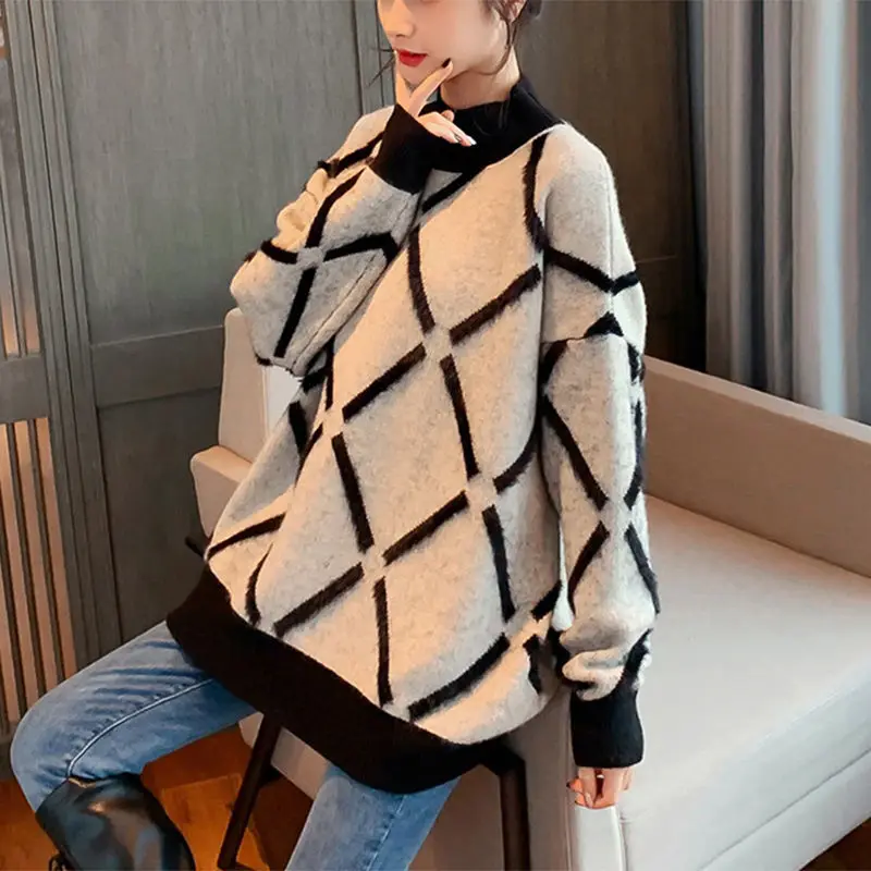 Женский свитер с высоким воротом осенняя и зимняя Новинка большой размер