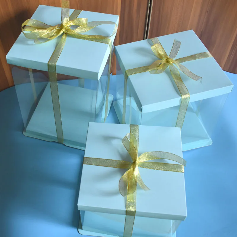 Синий Одноразовый Пластиковый прозрачный контейнер KCCB под заказ коробка для