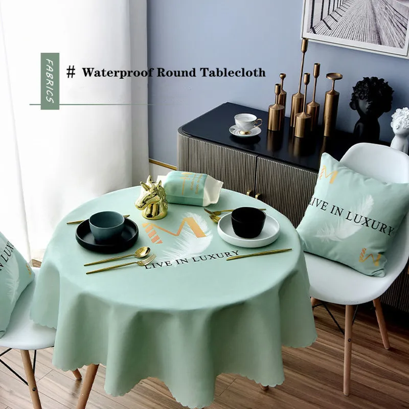 Водонепроницаемая скатерть Proud Rose с принтом круглая для чайного столика сельская