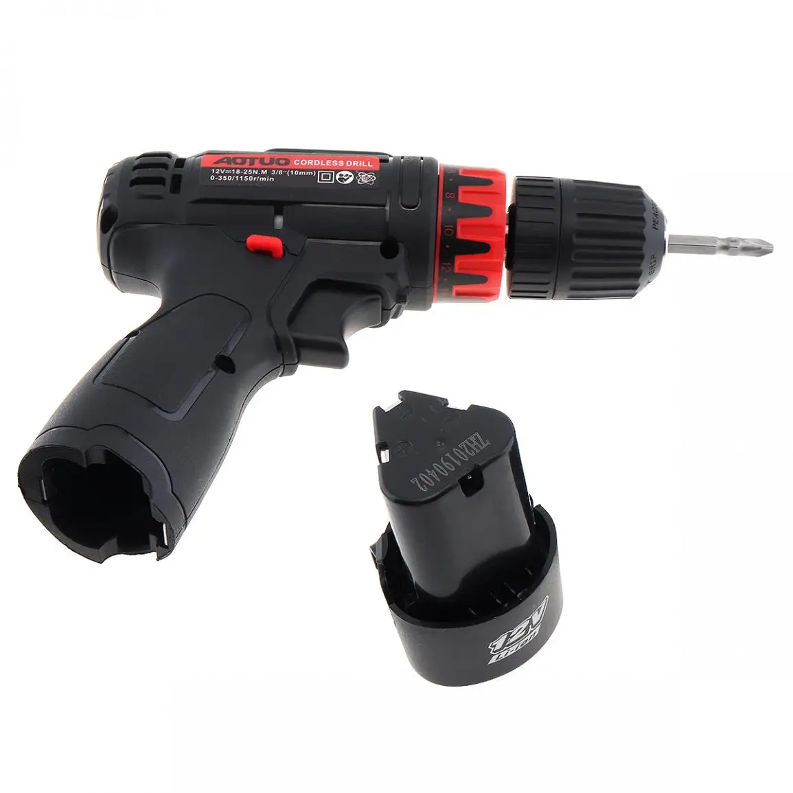 

AOTUO Lithium Battery Electric Drill 12V Cordless Electric Screwdriver with Rotation Switch and Plastic Box 32pcs Accessories