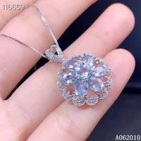 kjjeaxcmy fine jewelry 925 sterling silver inlaid natural aquamarine popular girl new pendant necklace support test