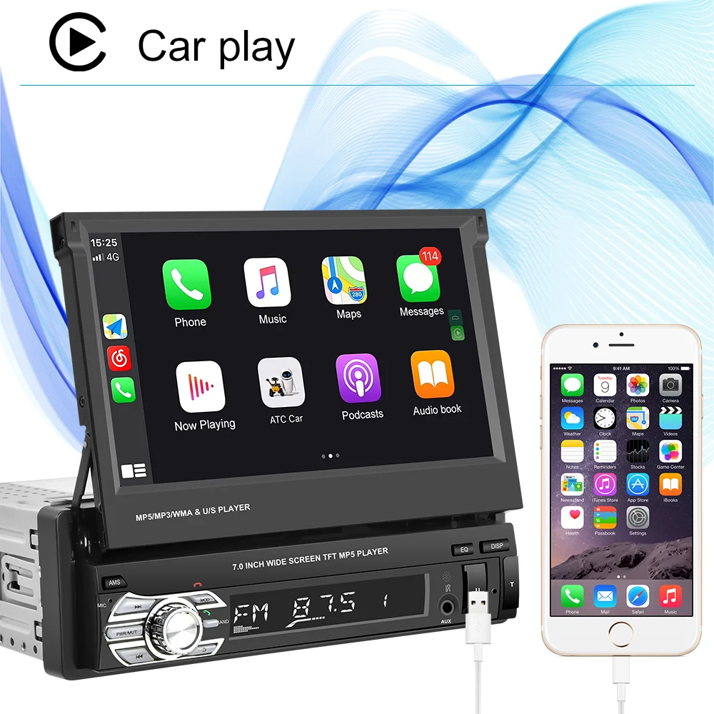 Автомагнитола Hikity Carplay 1 Din Android Автомобильный мультимедийный плеер