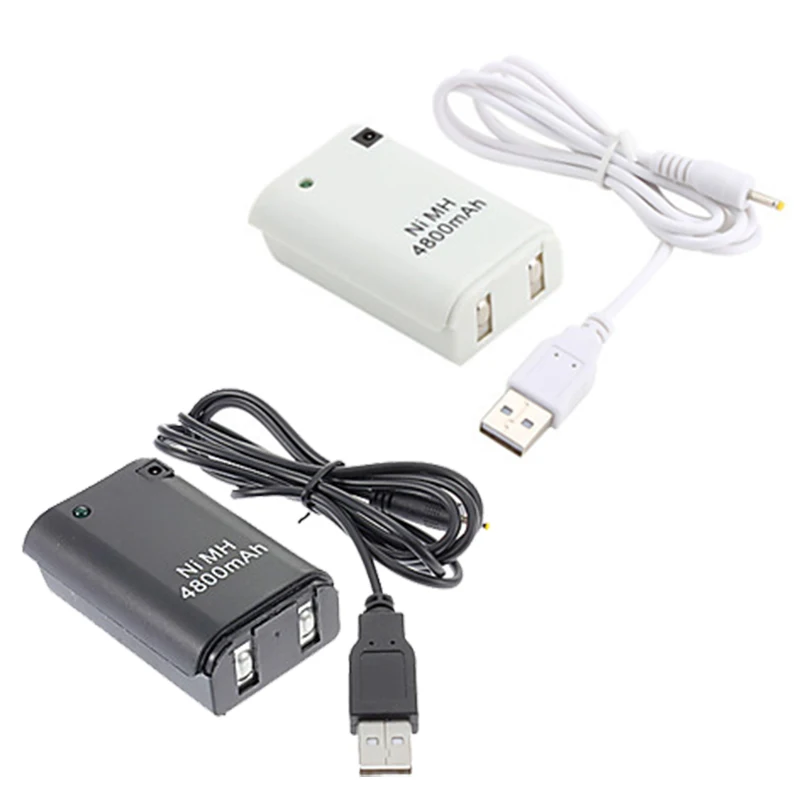 Аккумулятор 4800 мАч-2 шт. + зарядный кабель для контроллера Xbox 360-2 | Электроника