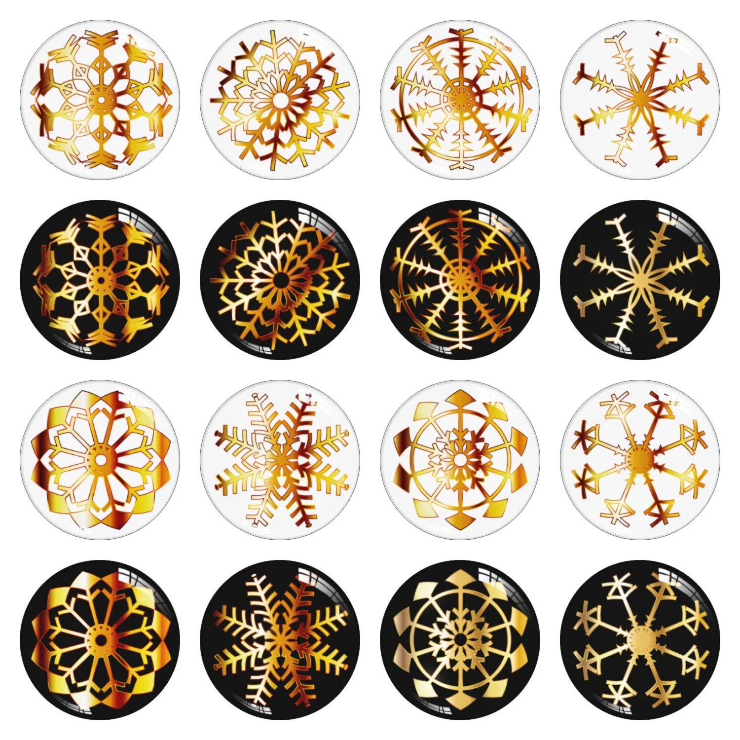 DIY оснастки кнопка ювелирные изделия 12 мм 14 18 20 25 30 Золотая Снежинка фото стекло