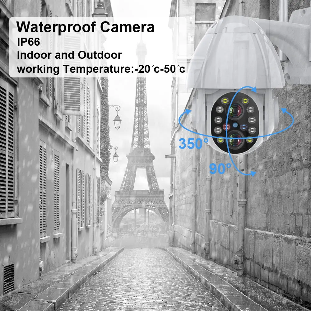 

IP Camera Wifi Outdoor Cloud PTZ Camera 1080P 4X Zoom Color IR Night Vision Auto Tracking Two Way Audio Security Surveillance