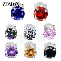 zdadan 925 silver 4mm 5mm 6mm crystal zircon stud earrings for women fashion wedding jewelry party gifts wholesale