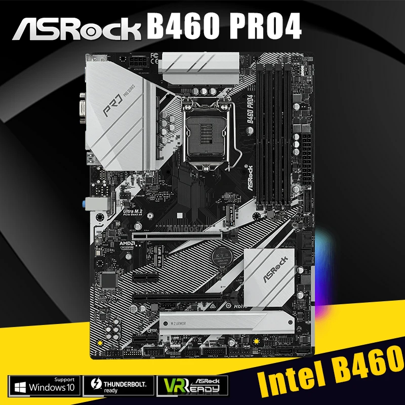 Online ASRock B460 Pro4 Motherboard LGA 1200 DDR4 PCI-E 3,0 M.2 SATAIII HDMI-Kompatibel VGA Overlocking 128GB Desktop Placa-Mãe ATX NEUE