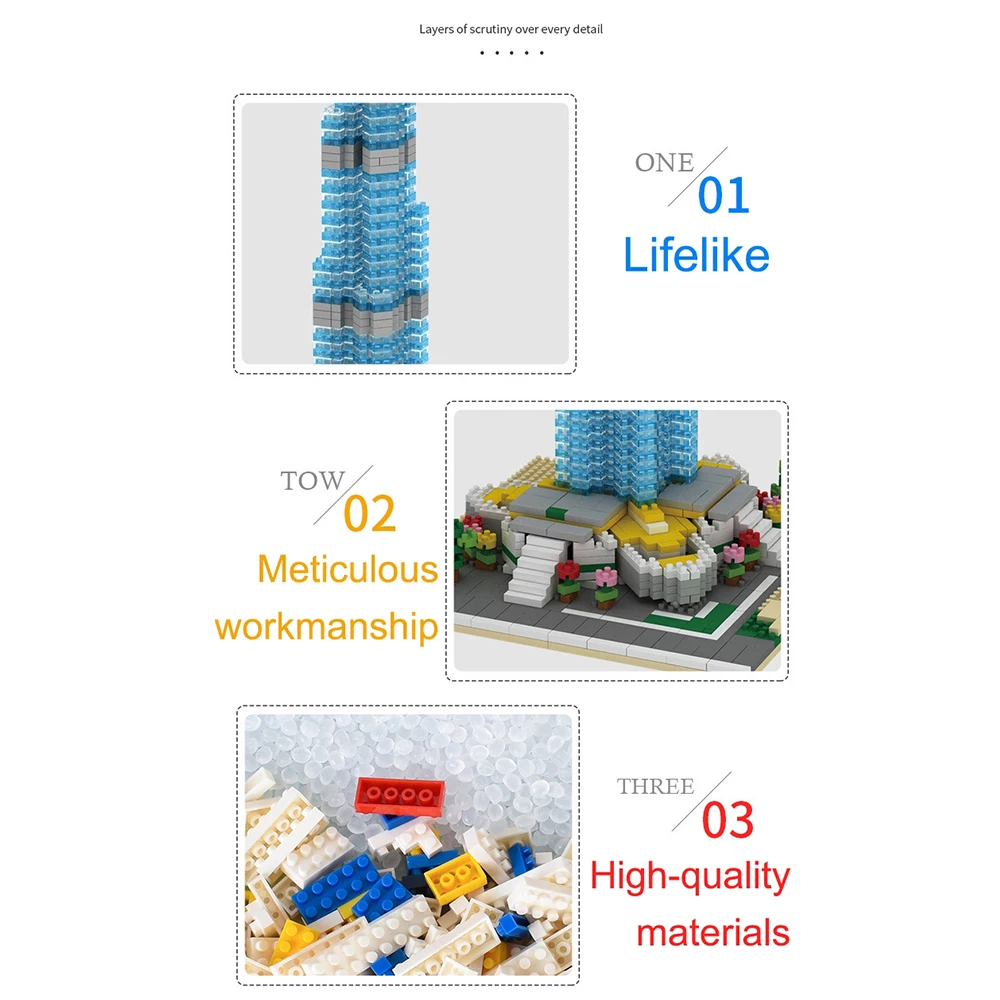 YZ Алмазные Кирпичи всемирно известный набор моделей архитектуры 053 башня Бурдж
