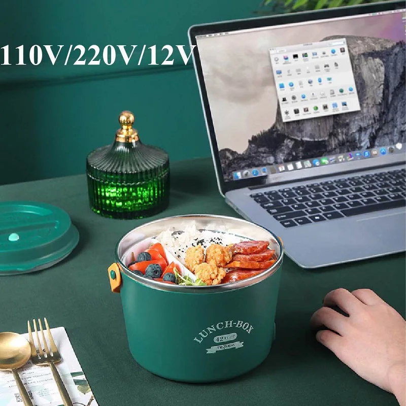 

1200ml Electric Lunch Box Rice Cooker Portable Water Free Heating Lunch Box Food Warmer Container For Car Office 110V/220V