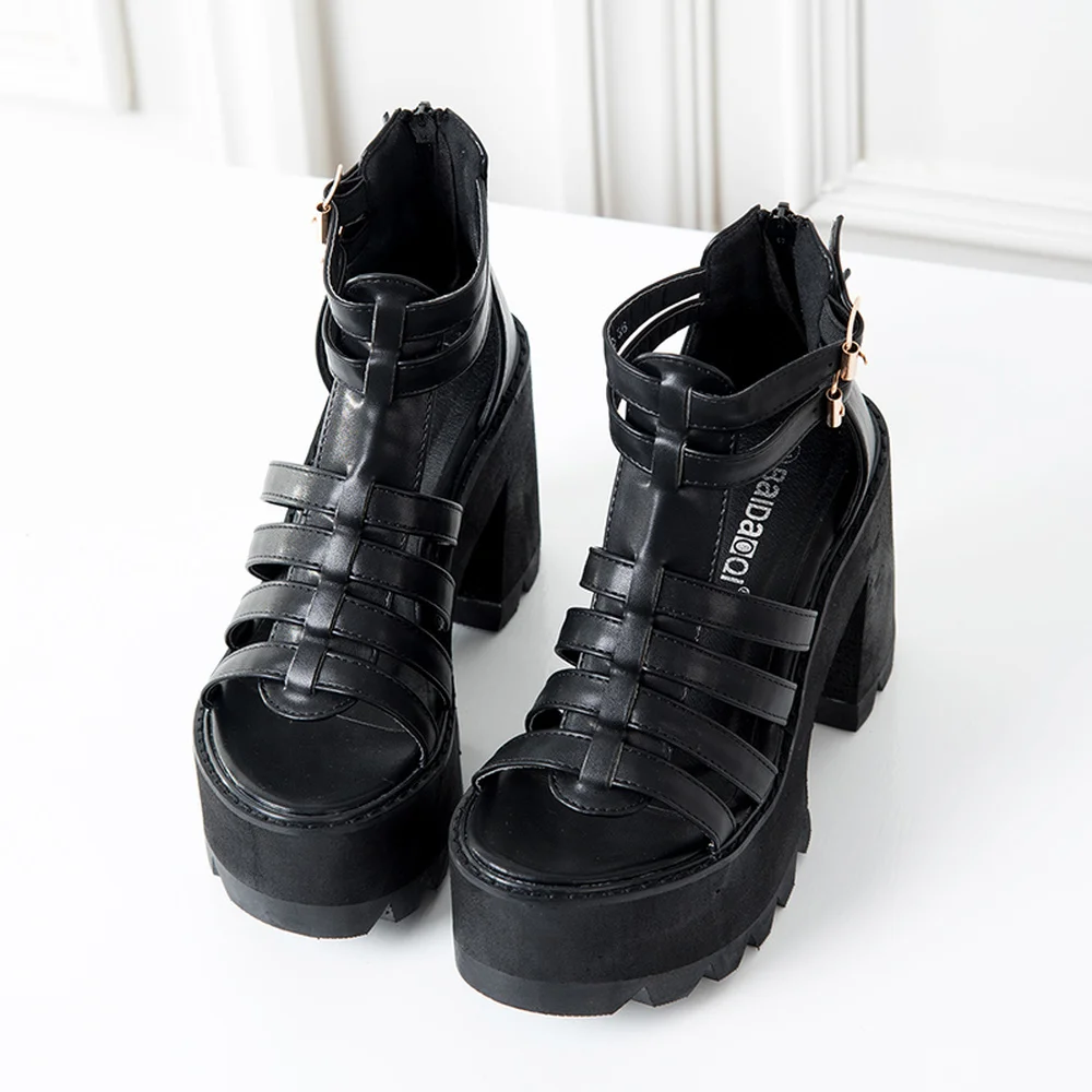 

2020 summer new waterproof platform high-heeled sandals women's Japanese-style thick-soled sponge cake thick heel Roman shoes