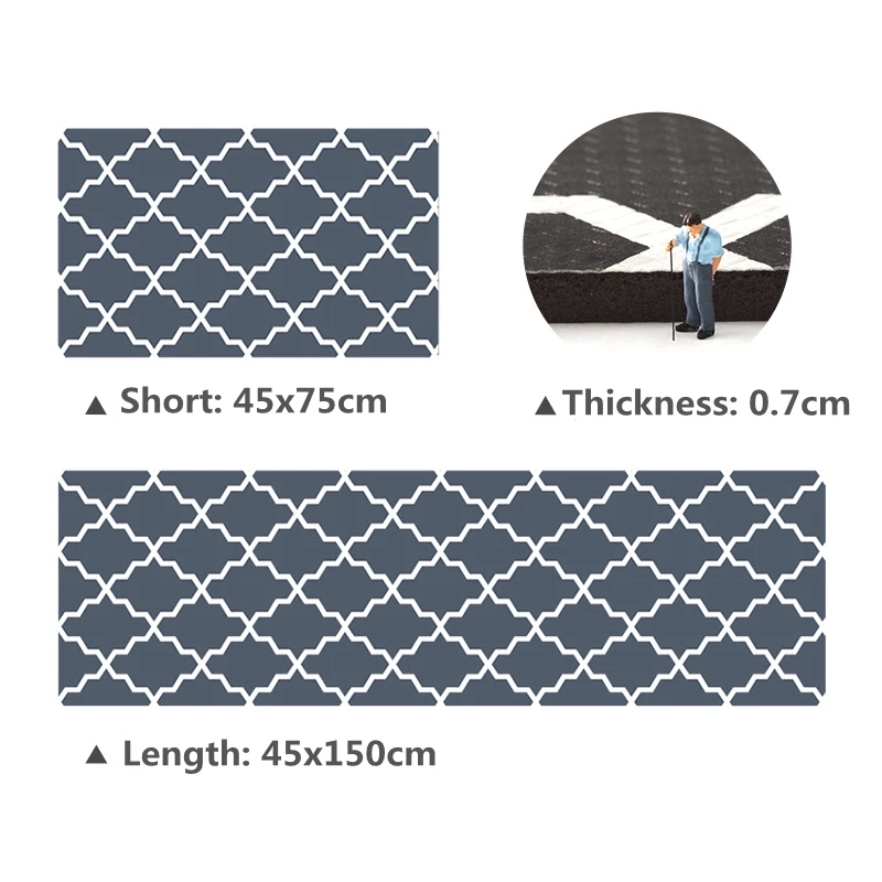 pu kitchen floor mats waterproof oil proof non slip pvc thickened bathroom rug long washable living room bedroom entrance carpet free global shipping