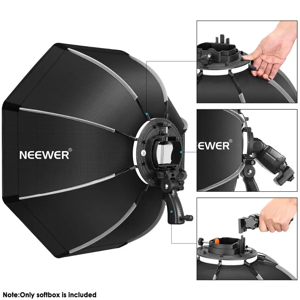 

Neewer 26 inches/65 centimeters Octagonal Softbox with S-type Bracket Mount,Carrying Case for Canon Nikon Flash Speedlites