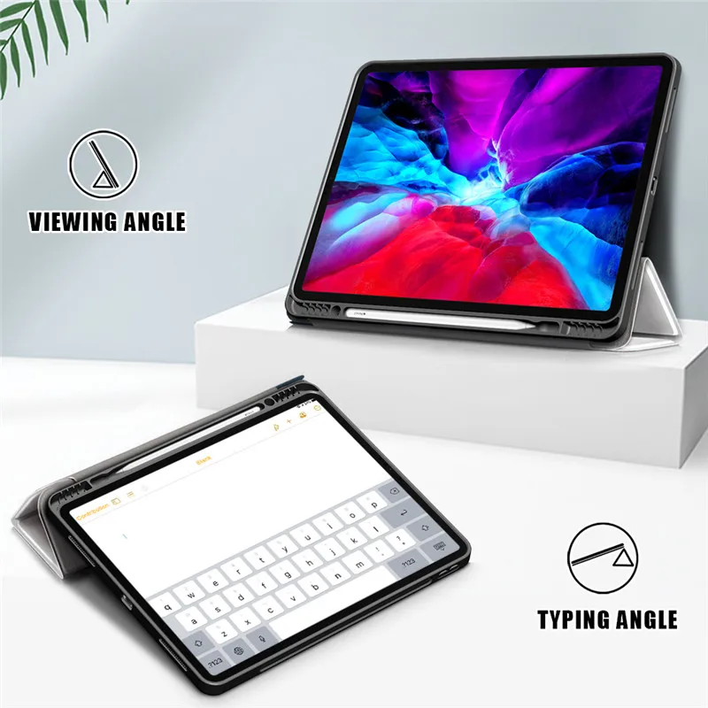 Умный чехол для iPad Pro 2021 11 дюймов задняя защитная крышка из искусственной кожи и