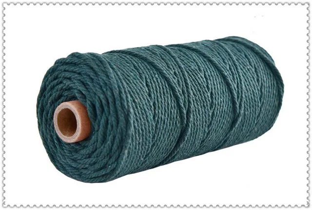 deep green 35) 3 мм хлопок шнур красочный шнур веревка бежевый витой ремесло Макраме Веревка DIY Домашний текстиль свадебные декоративные поставки - Цвет: deep green