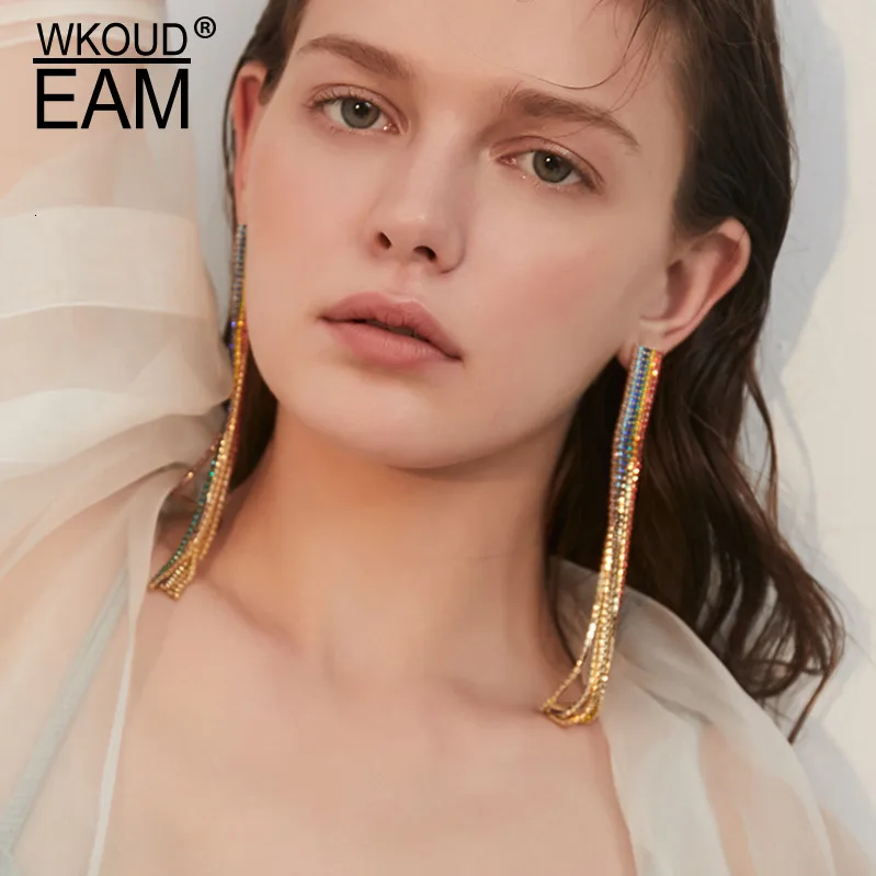 WKOUD EAM женские темпераментные цветные длинные серьги с кисточками быстрая