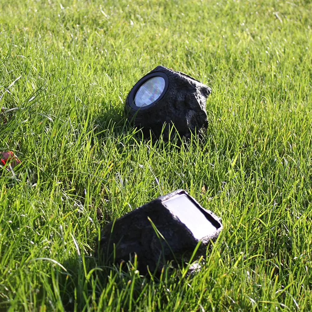 

Solar 4LED Simulation Stone Lawn Lamp Outdoor Spotlight Garden Decorative Lights Built-In Film Can Effectively Prevent Rainwater