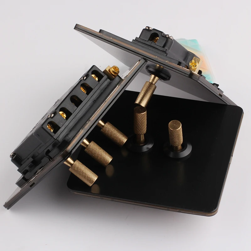 1 piece Black Brass Toggle Lamp Switch Outlet Lever Single Dual Control Retro Light Wall Power Socket Panel Set | Обустройство дома