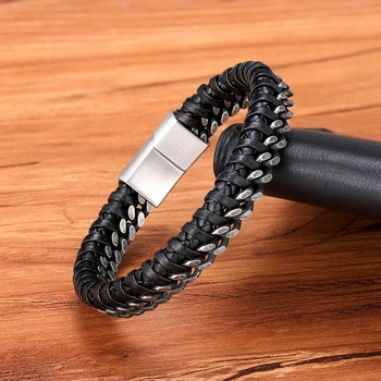 Vintage Handmade Leather Braid Men Bracelet 3